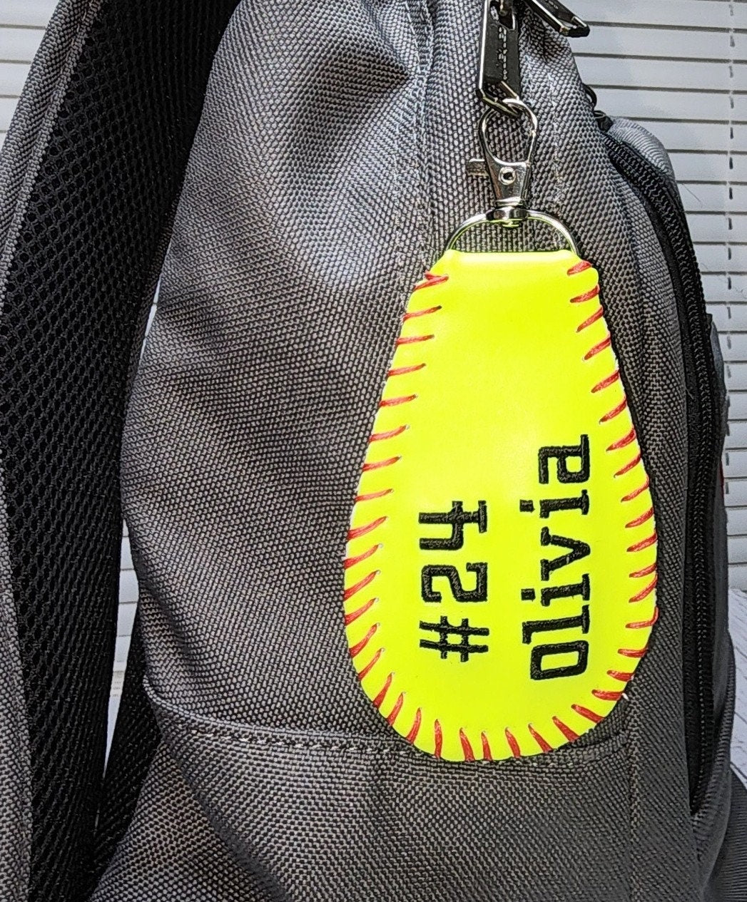 Personalized Softball Bag Tag: Double-Sided Player ID Clip