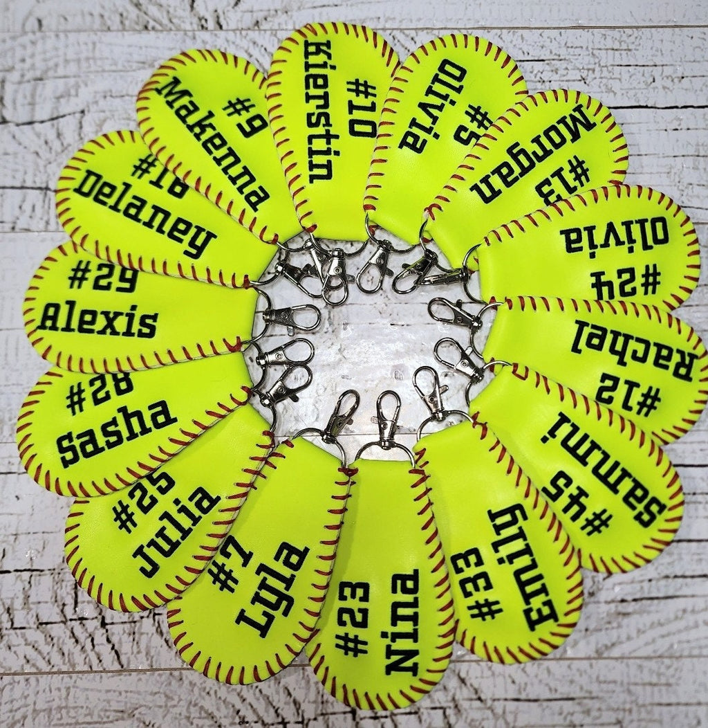 Personalized Softball Bag Tag: Double-Sided Player ID Clip