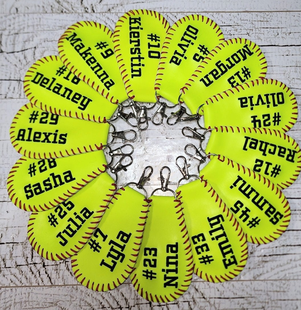 Personalized Softball Bag Tag: Double-Sided Player ID Clip