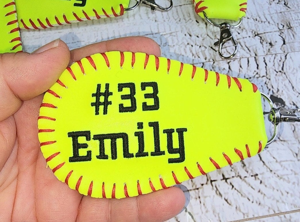 Personalized Softball Bag Tag: Double-Sided Player ID Clip