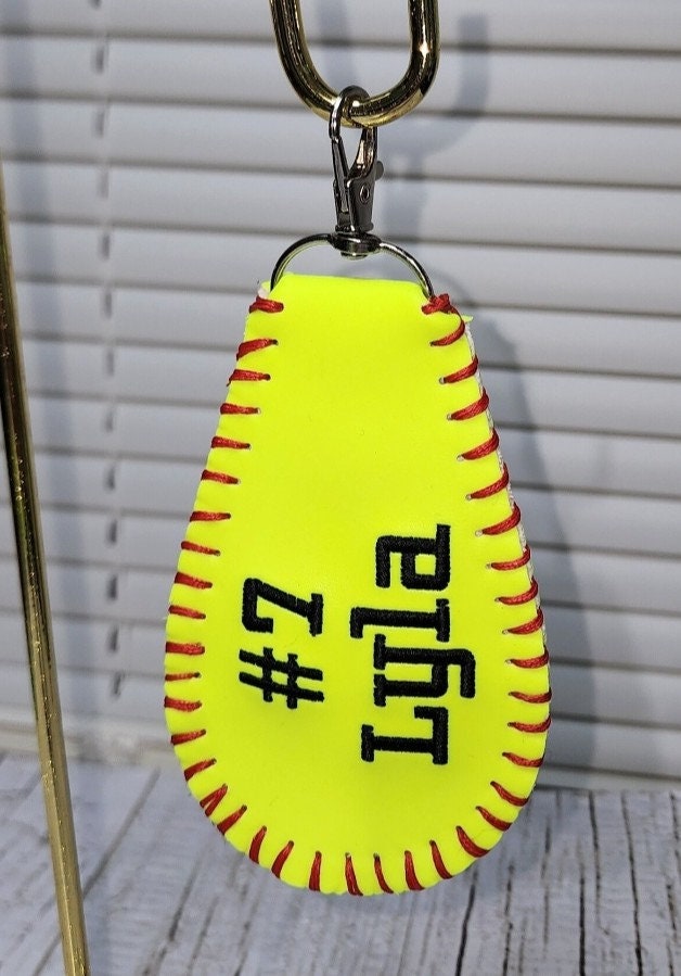 Personalized Softball Bag Tag: Double-Sided Player ID Clip
