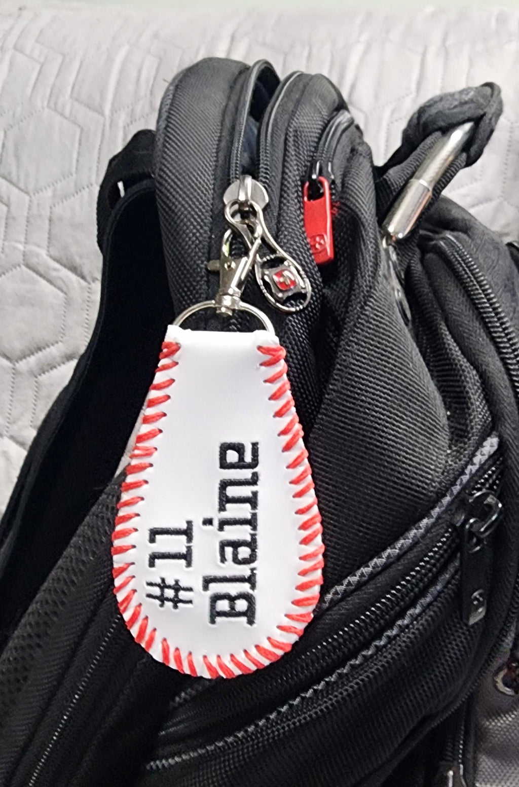 Personalized Softball Bag Tag: Double-Sided Player ID Clip