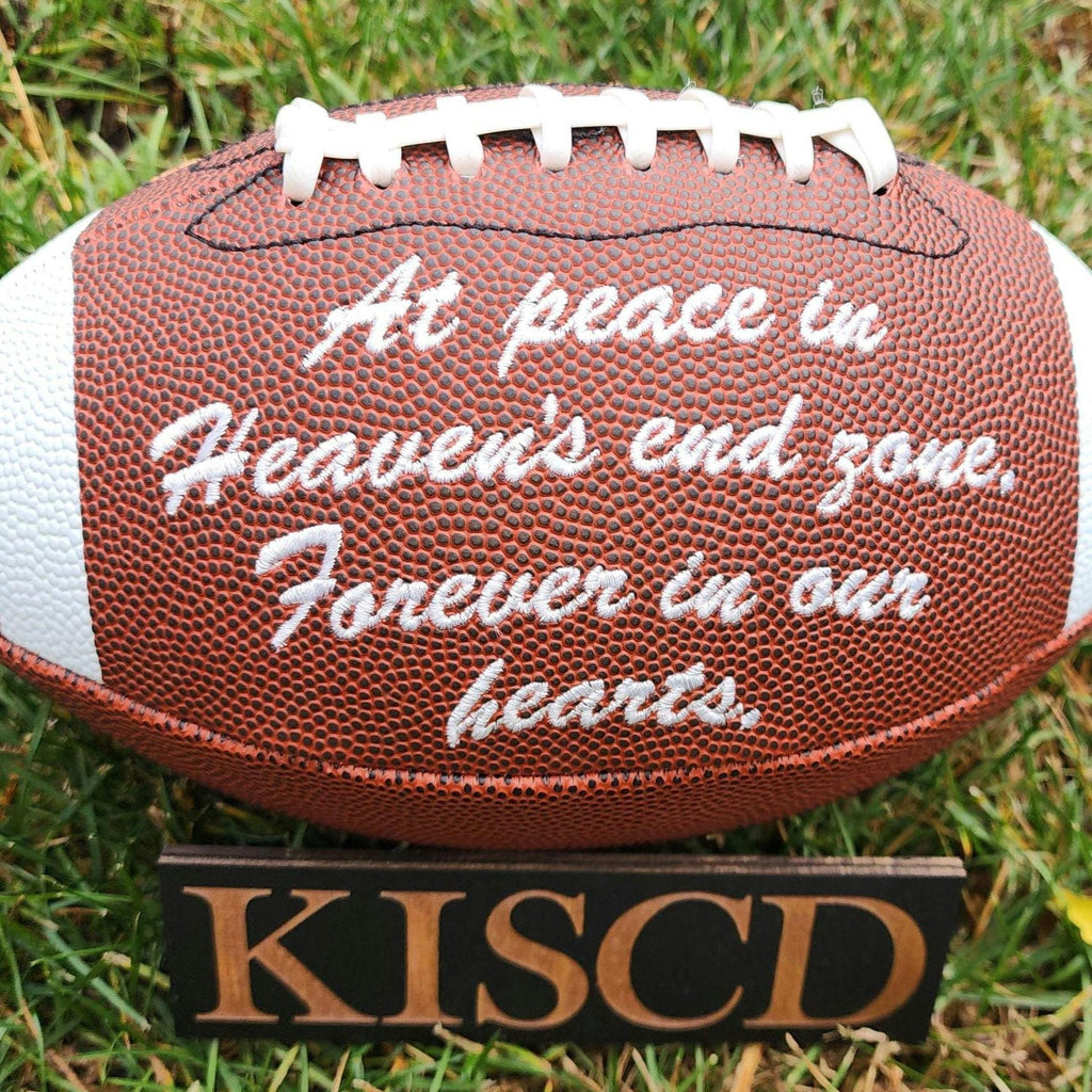 Remembrance Memorial Football Gift//Custom Personalized Embroidered Football // football Gift// Keepsake ball // Family gift// Memorabilia
