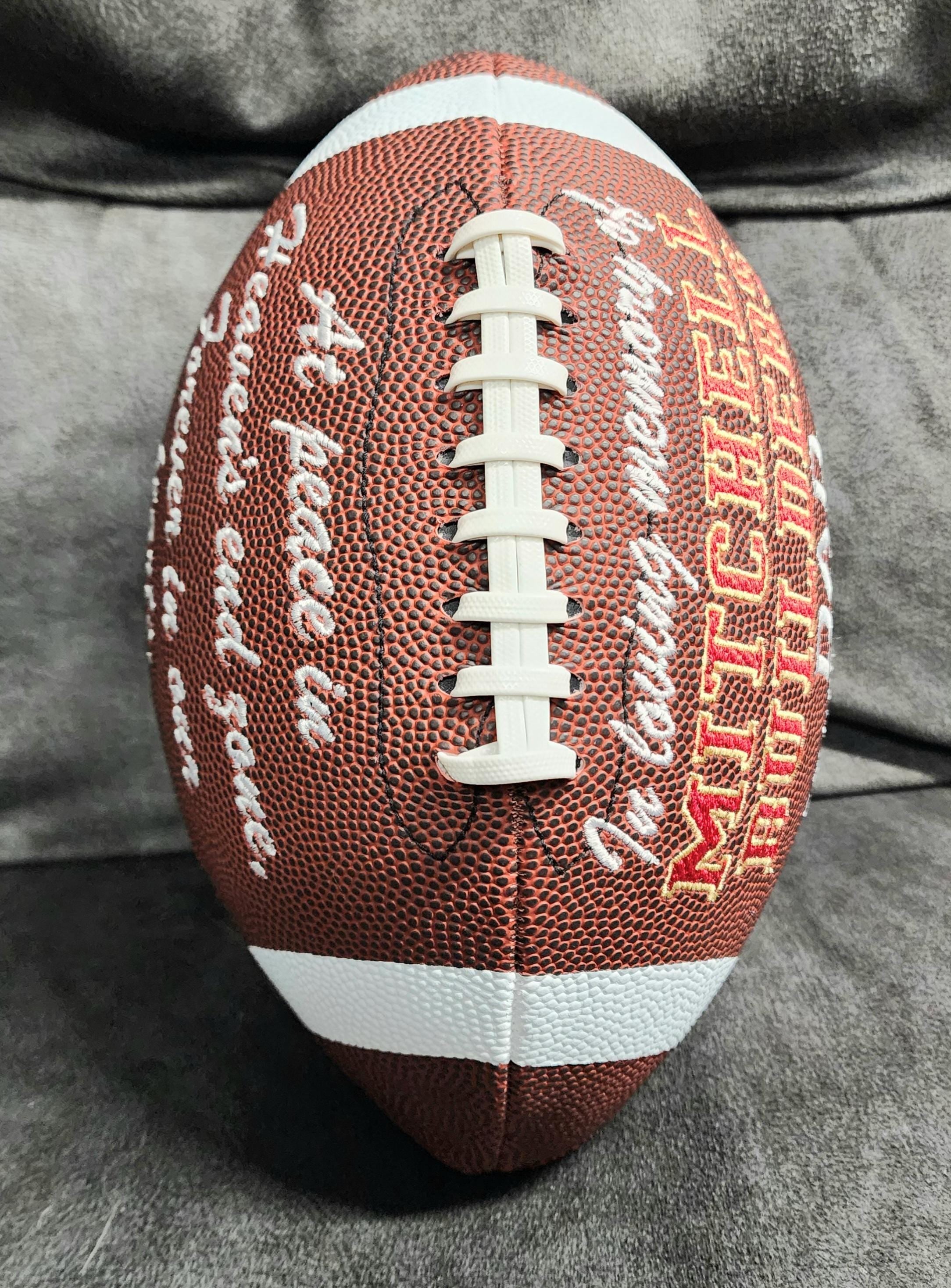 Remembrance Memorial Football Gift//Custom Personalized Embroidered Football // football Gift// Keepsake ball // Family gift// Memorabilia