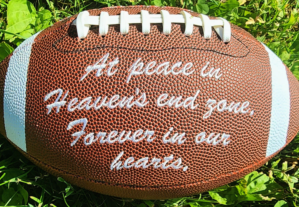 Remembrance Memorial Football Gift//Custom Personalized Embroidered Football // football Gift// Keepsake ball // Family gift// Memorabilia