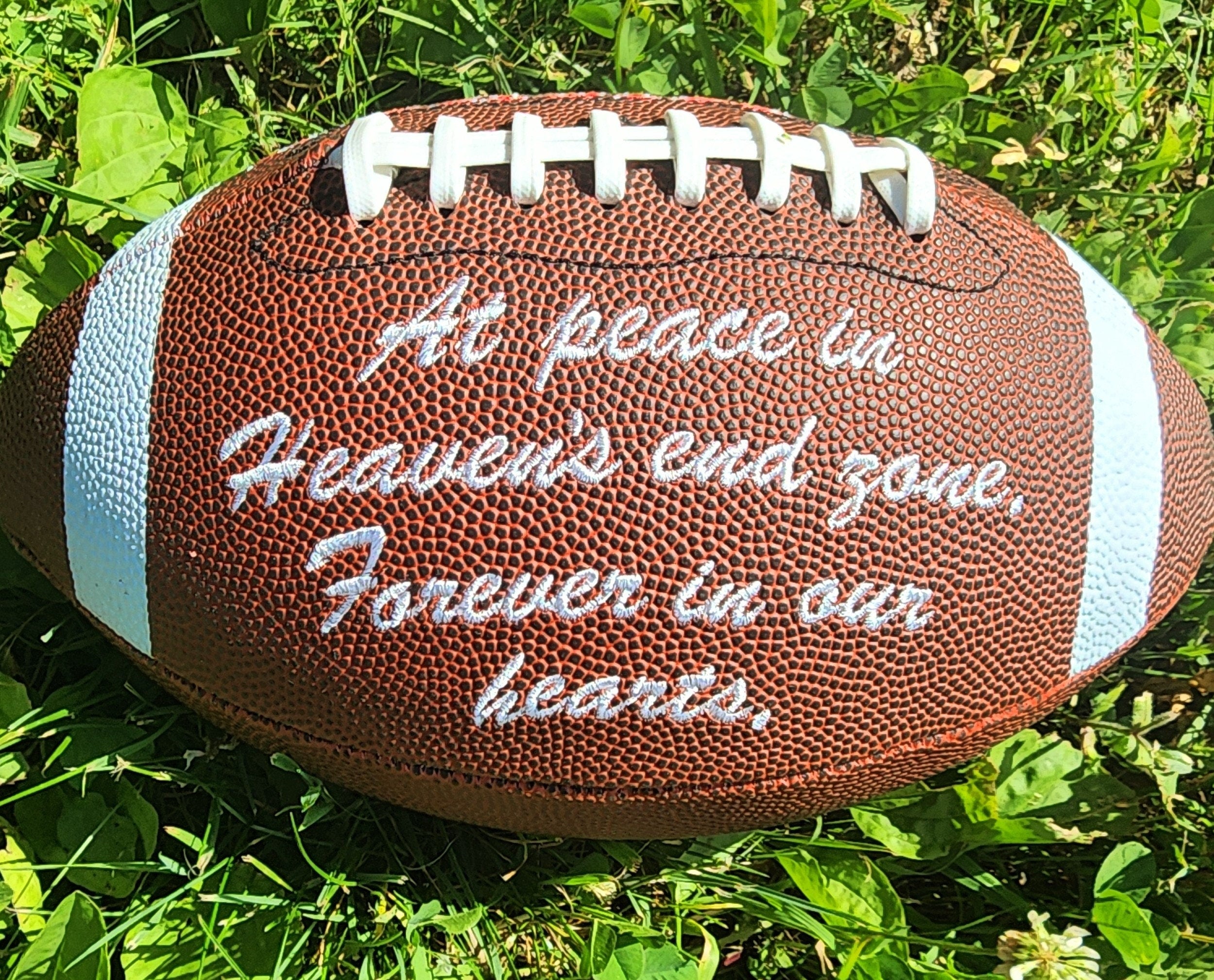 Remembrance Memorial Football Gift//Custom Personalized Embroidered Football // football Gift// Keepsake ball // Family gift// Memorabilia