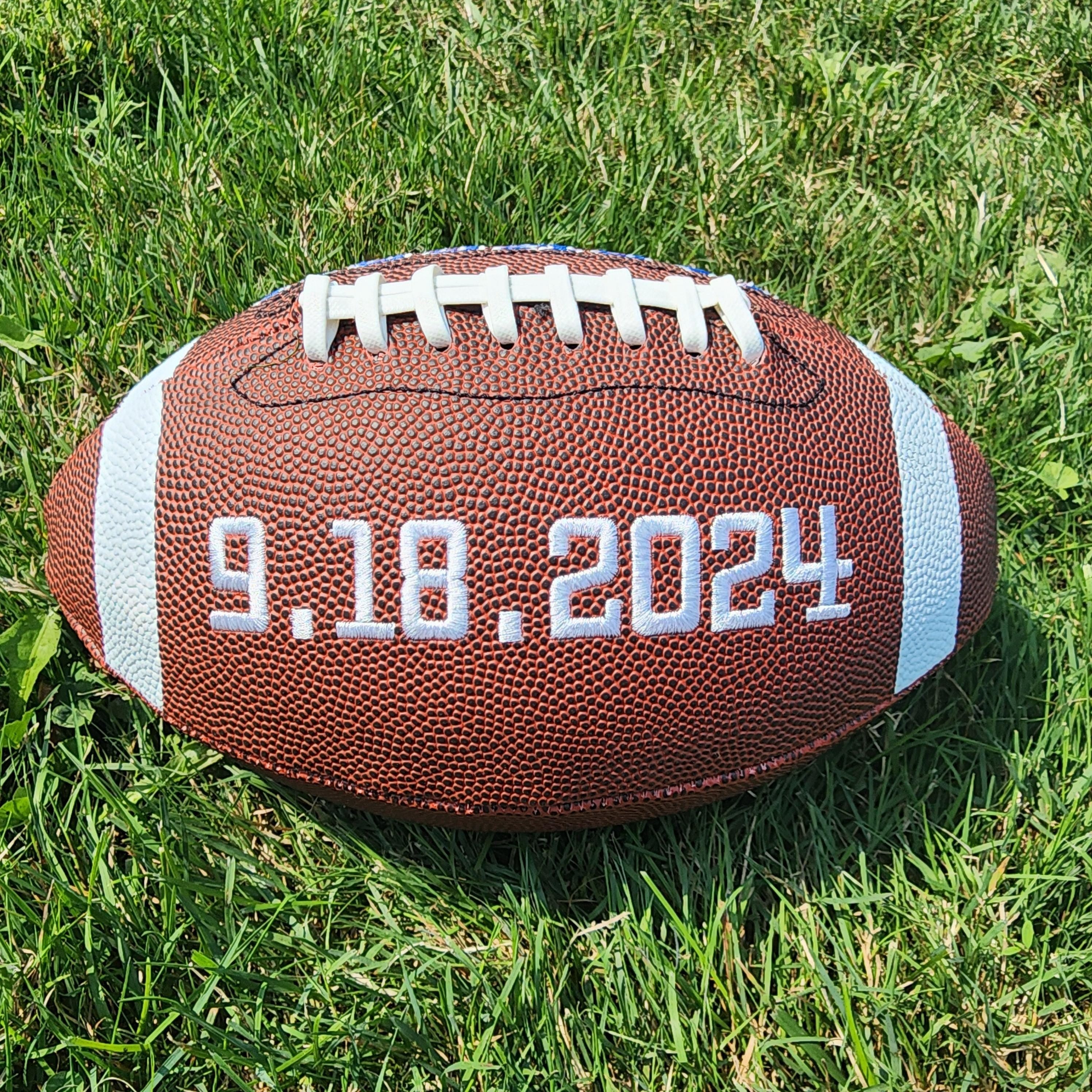 Ring Bearer, Groomsmen, Bestman gift // Custom Personalized Embroidered football// Wedding Gift //Football Gift// Keepsake ball//Memorabilia