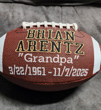 Remembrance Memorial Football Gift//Custom Personalized Embroidered Football // football Gift// Keepsake ball // Family gift// Memorabilia (Copy)