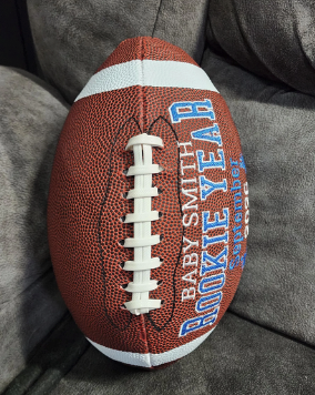 Personalized Embroidered Football: Baby Announcement, Gender Reveal Gift