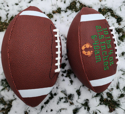 Personalized Embroidered Football: Baby Announcement, Gender Reveal Gift