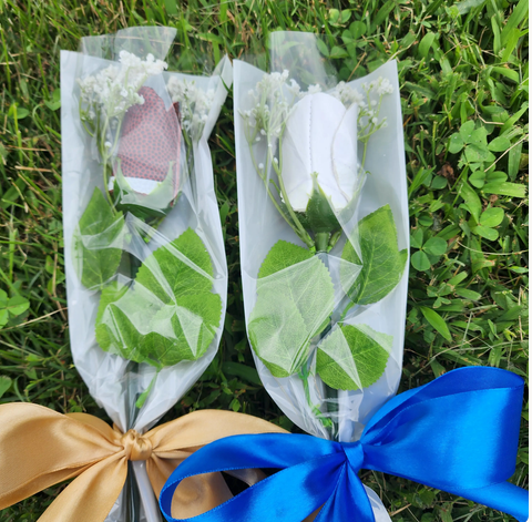 Sports ball Rose: Senior Night Gift, Keepsake with Custom Ribbon