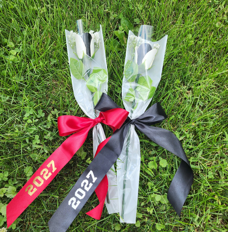 Sports ball Rose: Senior Night Gift, Keepsake with Custom Ribbon