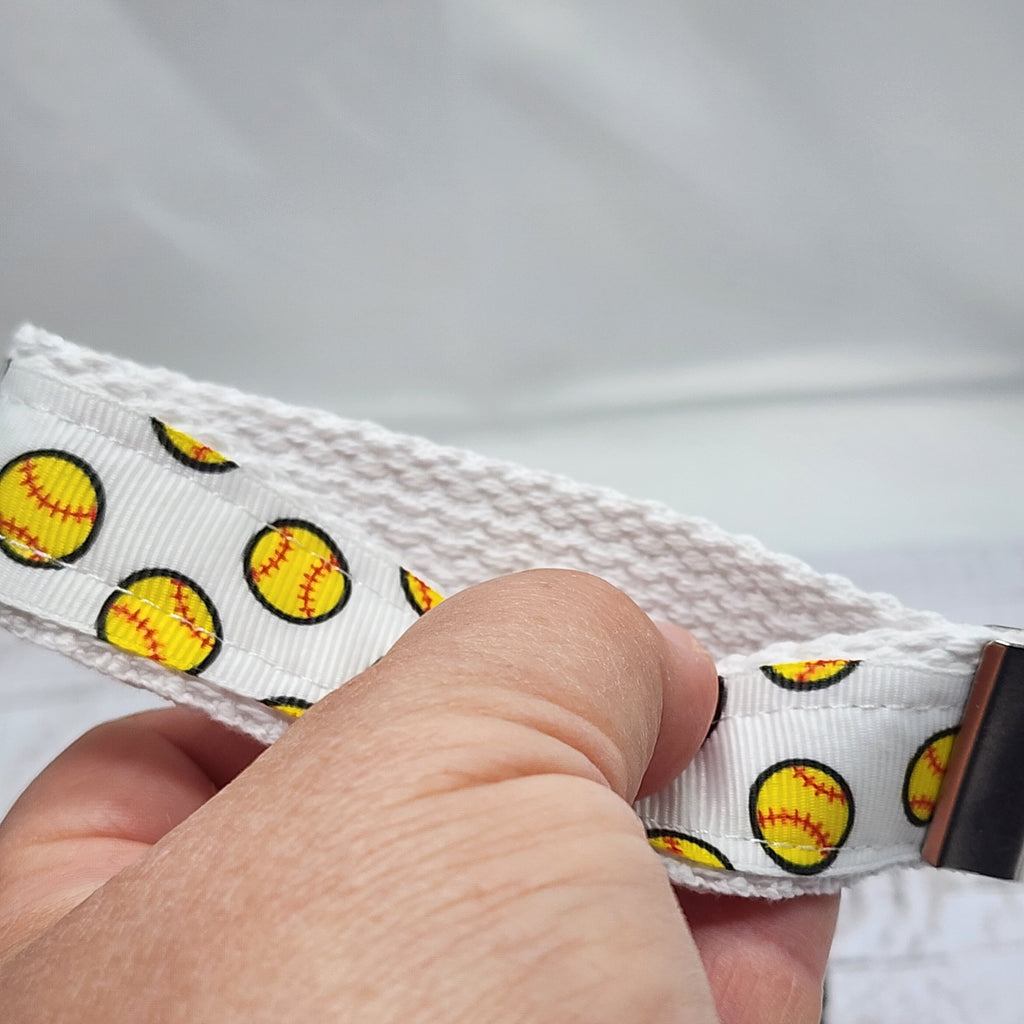 Softball Print Key Fob Wristlet - Cotton Keychain