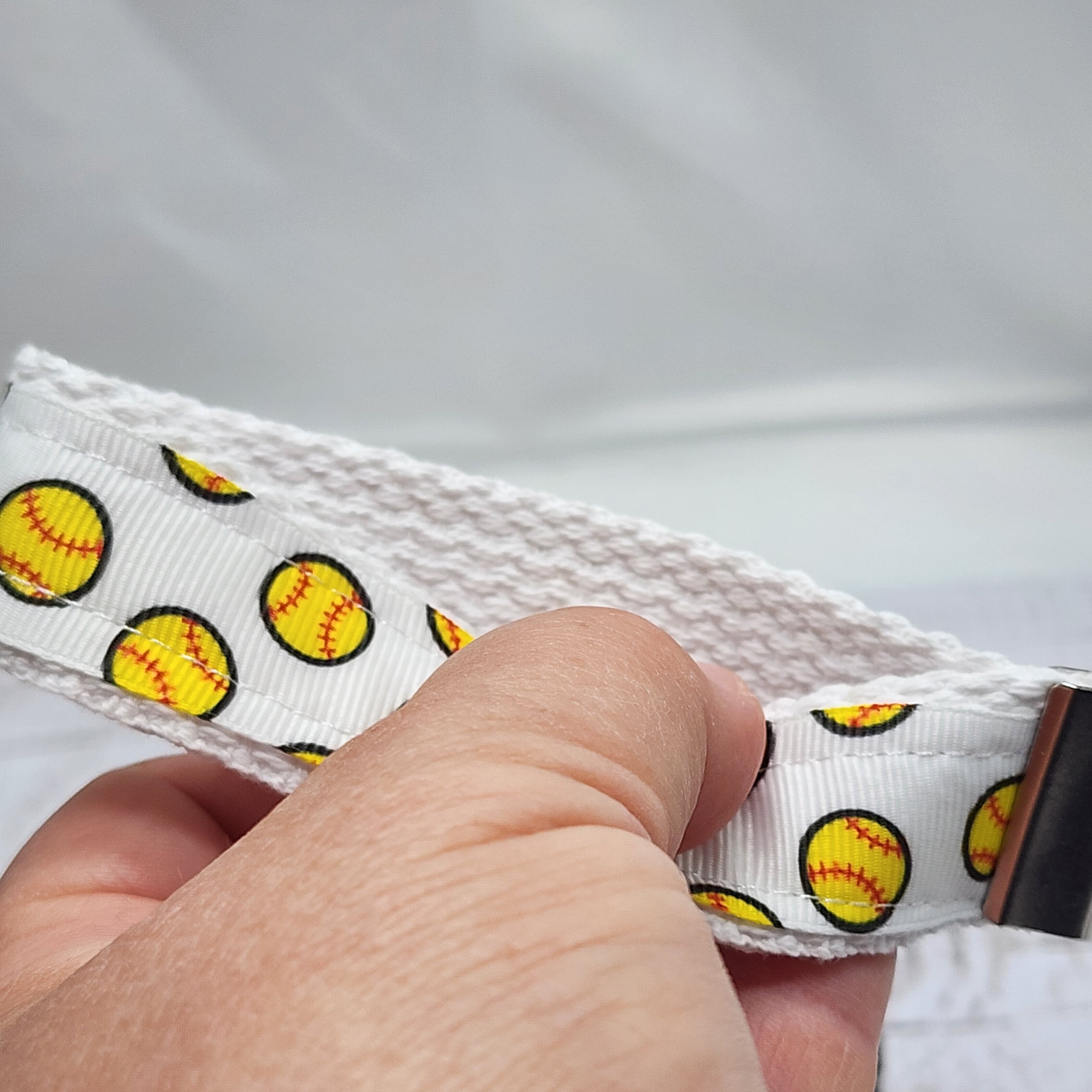 Softball Print Key Fob Wristlet - Cotton Keychain