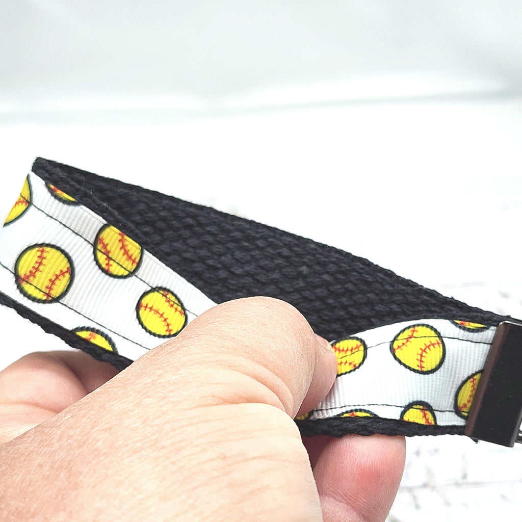 Softball Print Key Fob Wristlet - Cotton Keychain