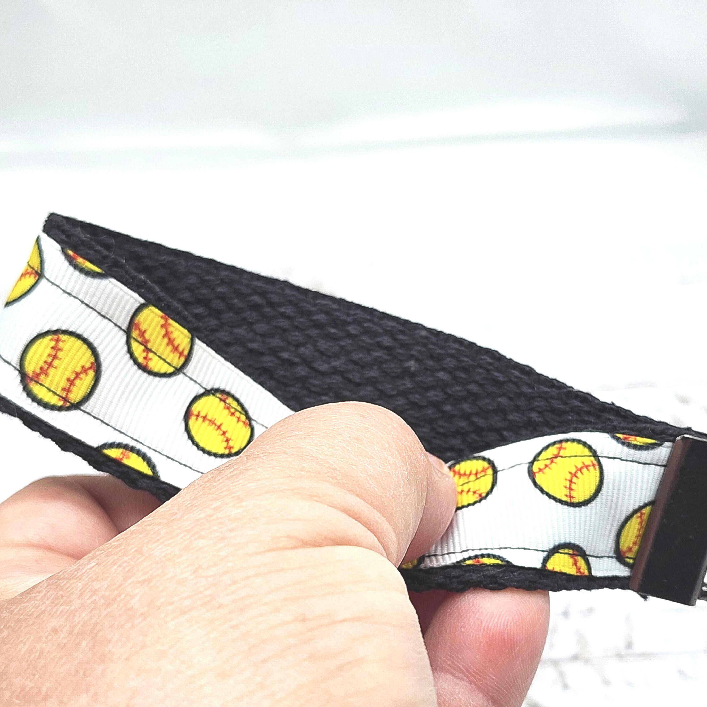 Softball Print Key Fob Wristlet - Cotton Keychain