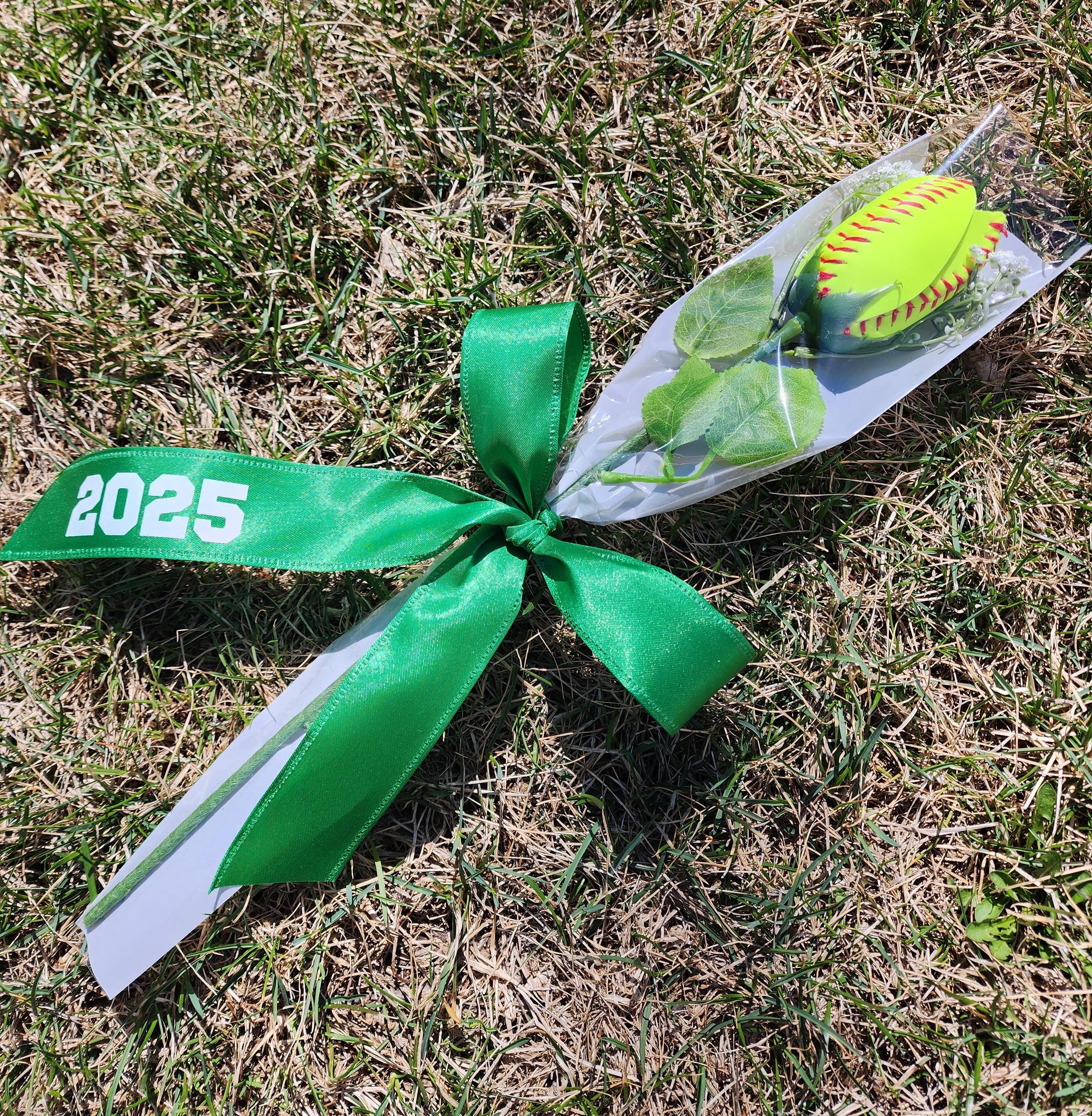 Softball Rose: Senior Night Gift, Keepsake with Custom Ribbon
