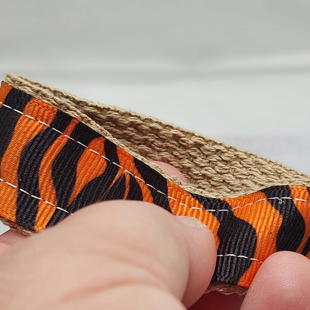 Tiger Print Key Fob Wristlet, Cotton Keychain
