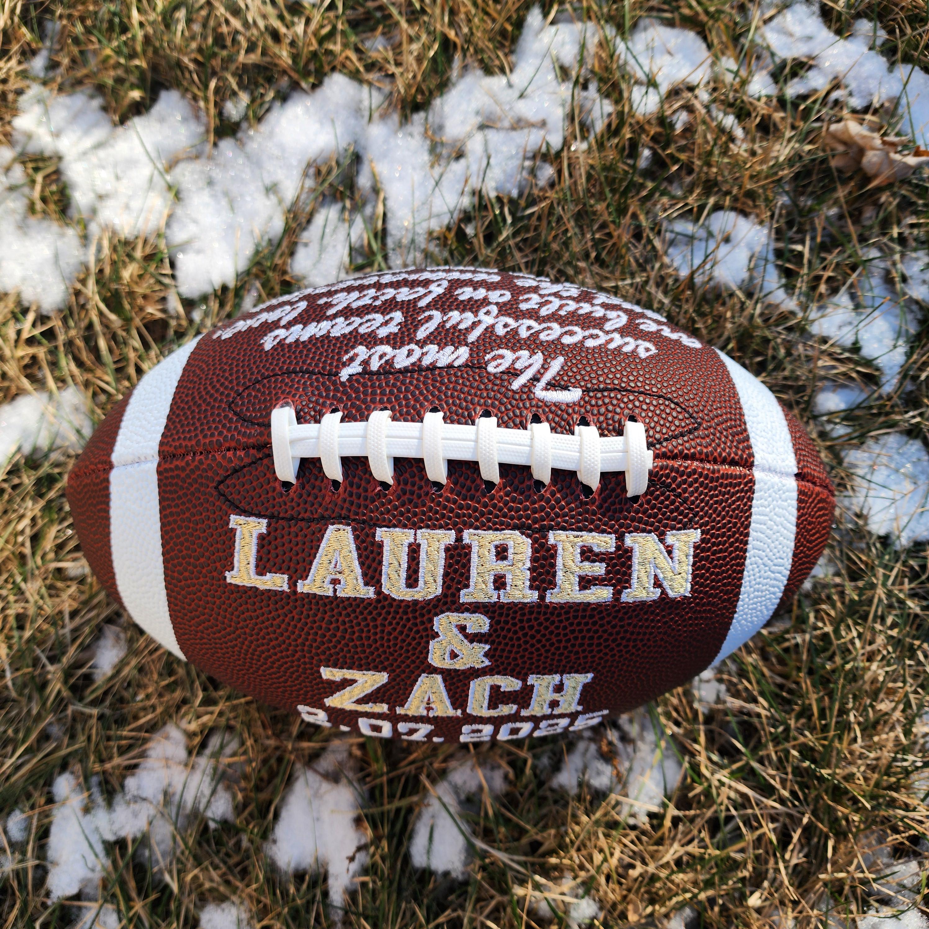 Wedding gift // Custom Personalized Embroidered football// Engagement Gift // Football Gift // Keepsake ball//Memorabilia //Anniversary gift