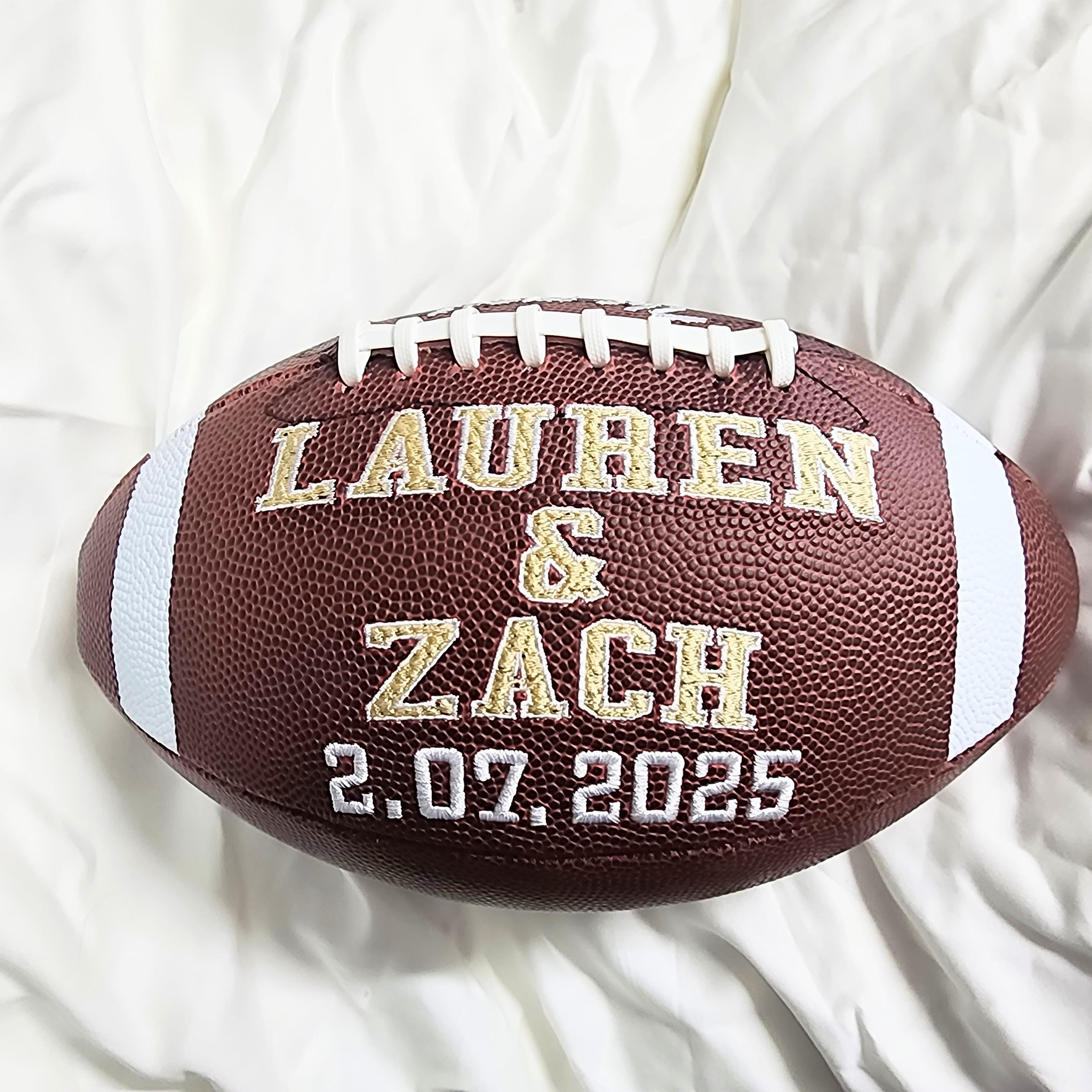 Wedding gift // Custom Personalized Embroidered football// Engagement Gift // Football Gift // Keepsake ball//Memorabilia //Anniversary gift