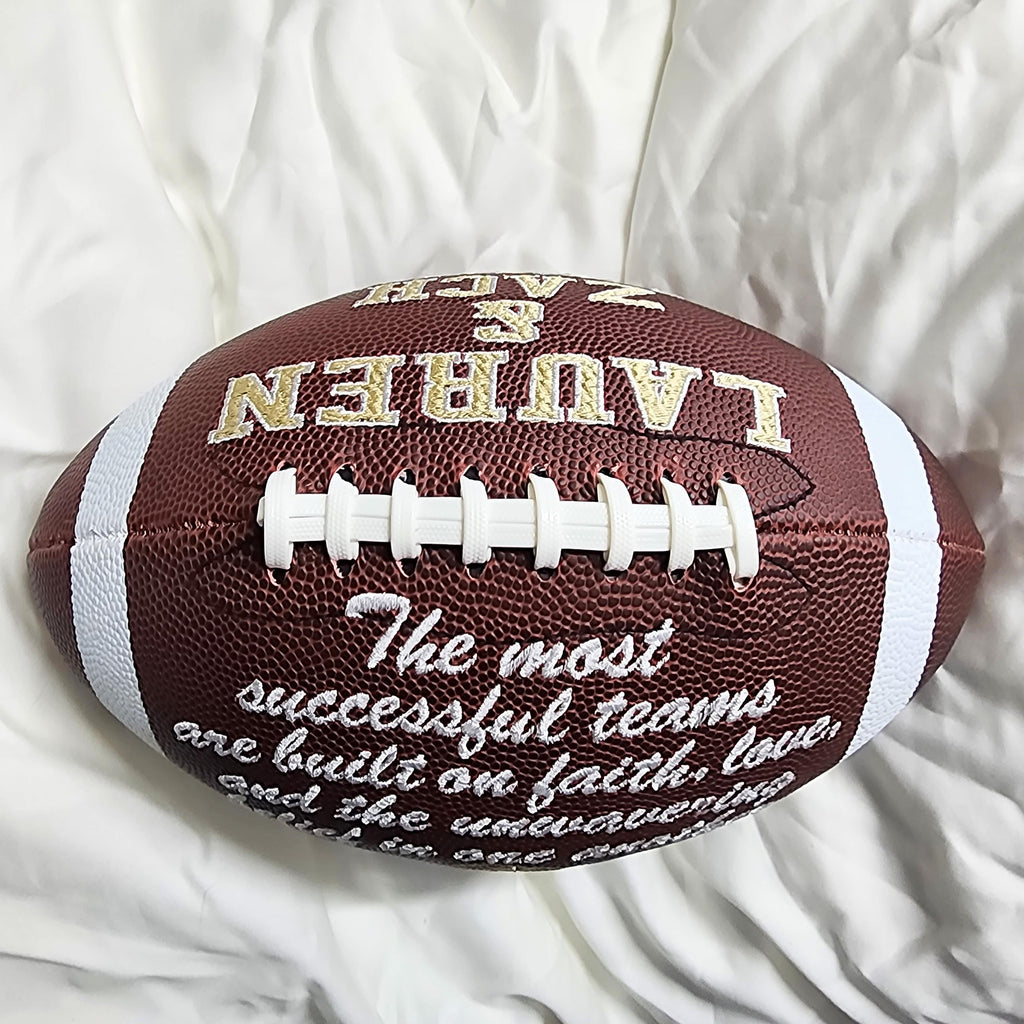 Wedding gift // Custom Personalized Embroidered football// Engagement Gift // Football Gift // Keepsake ball//Memorabilia //Anniversary gift