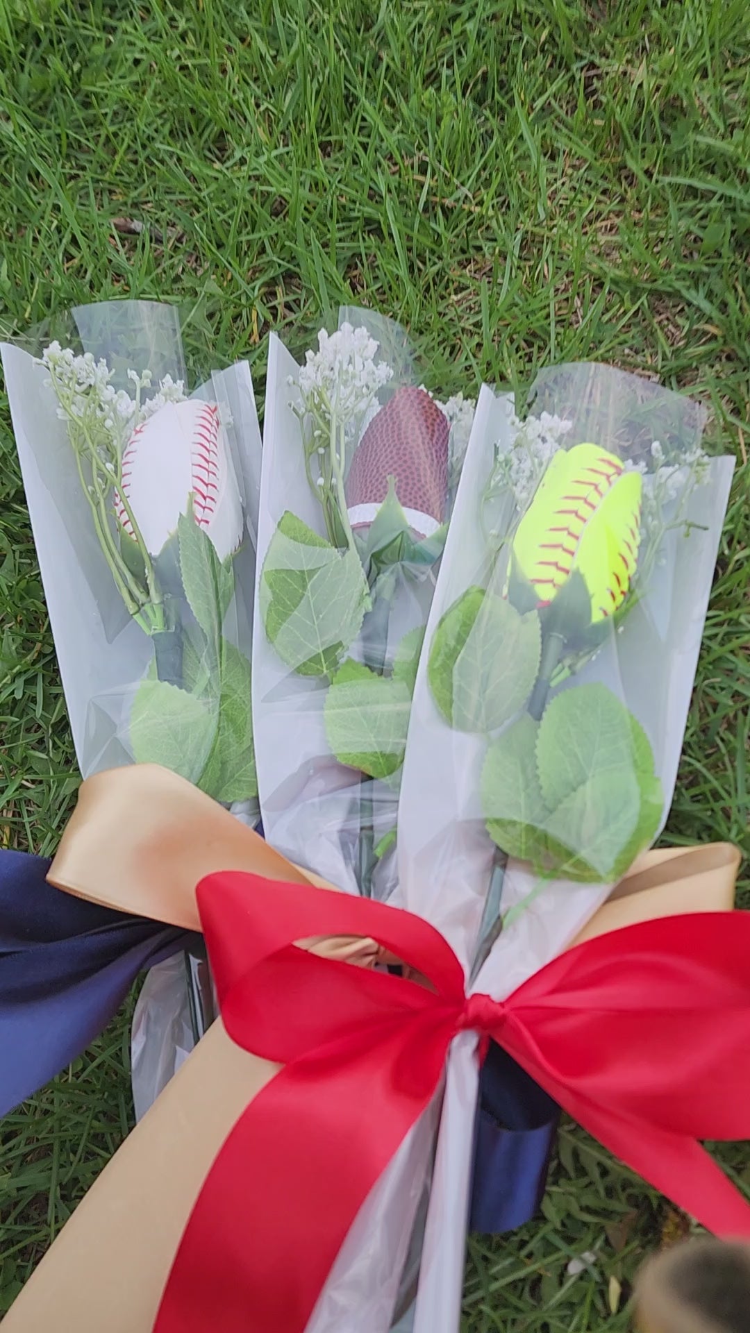 Sports ball Rose: Senior Night Gift, Keepsake with Custom Ribbon