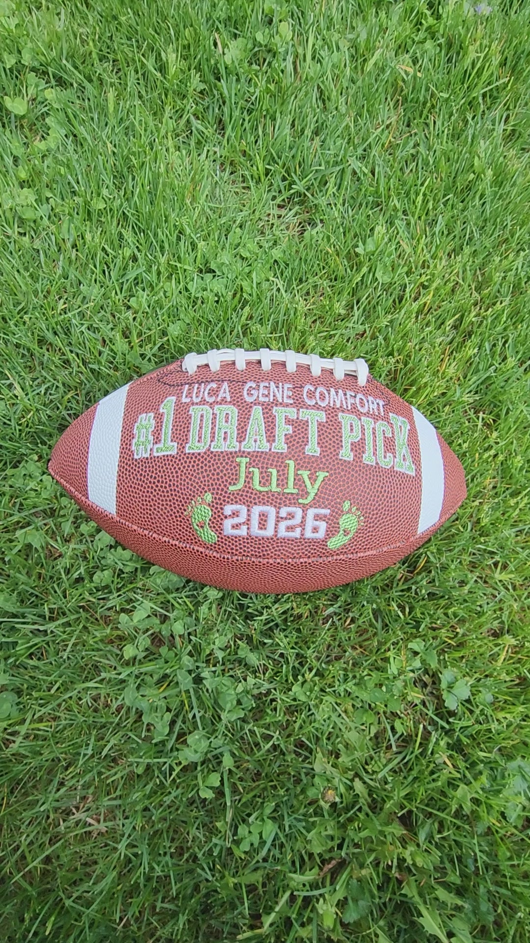 Personalized Embroidered Football: Baby Announcement, Gender Reveal Gift (Copy)