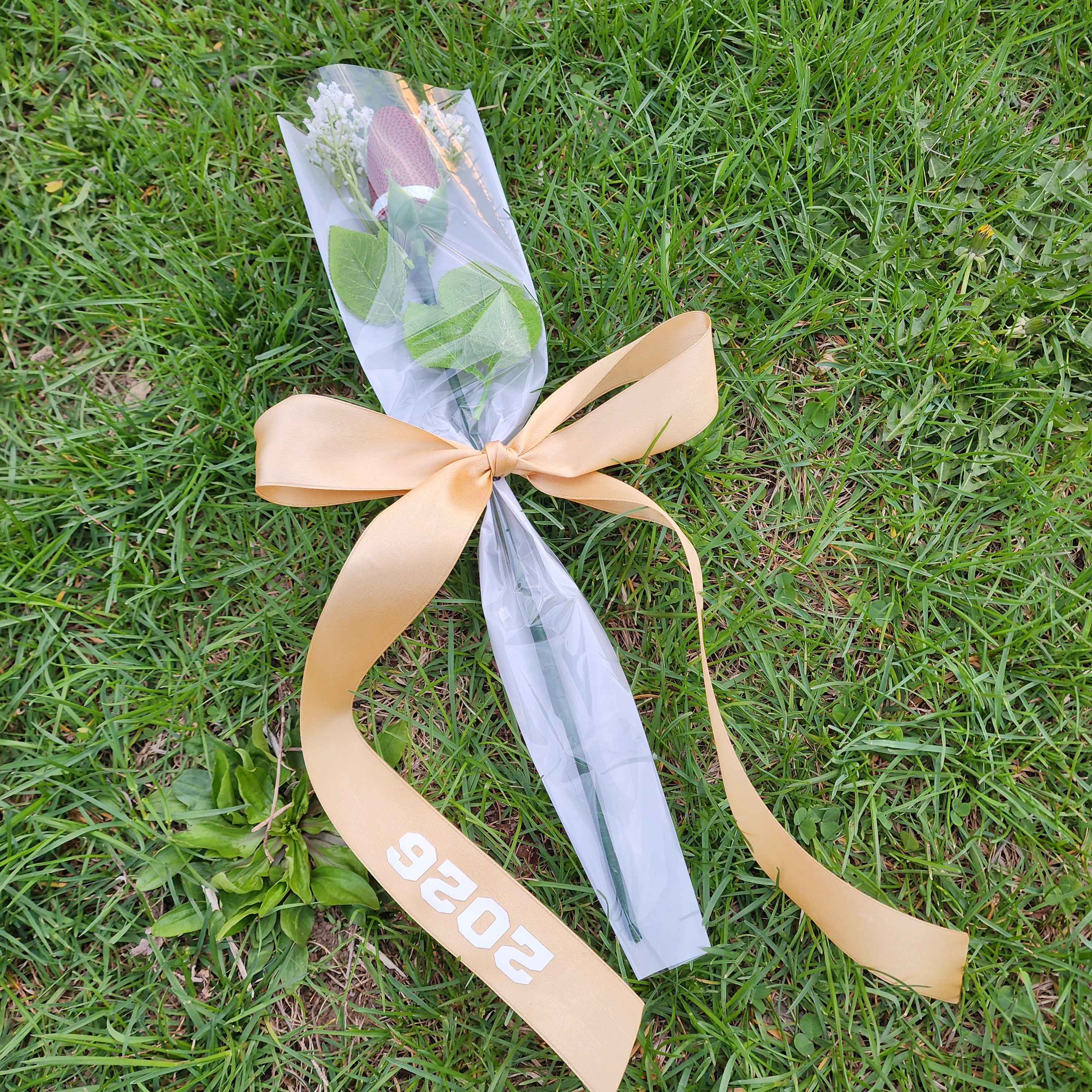 Sports ball Rose: Senior Night Gift, Keepsake with Custom Ribbon