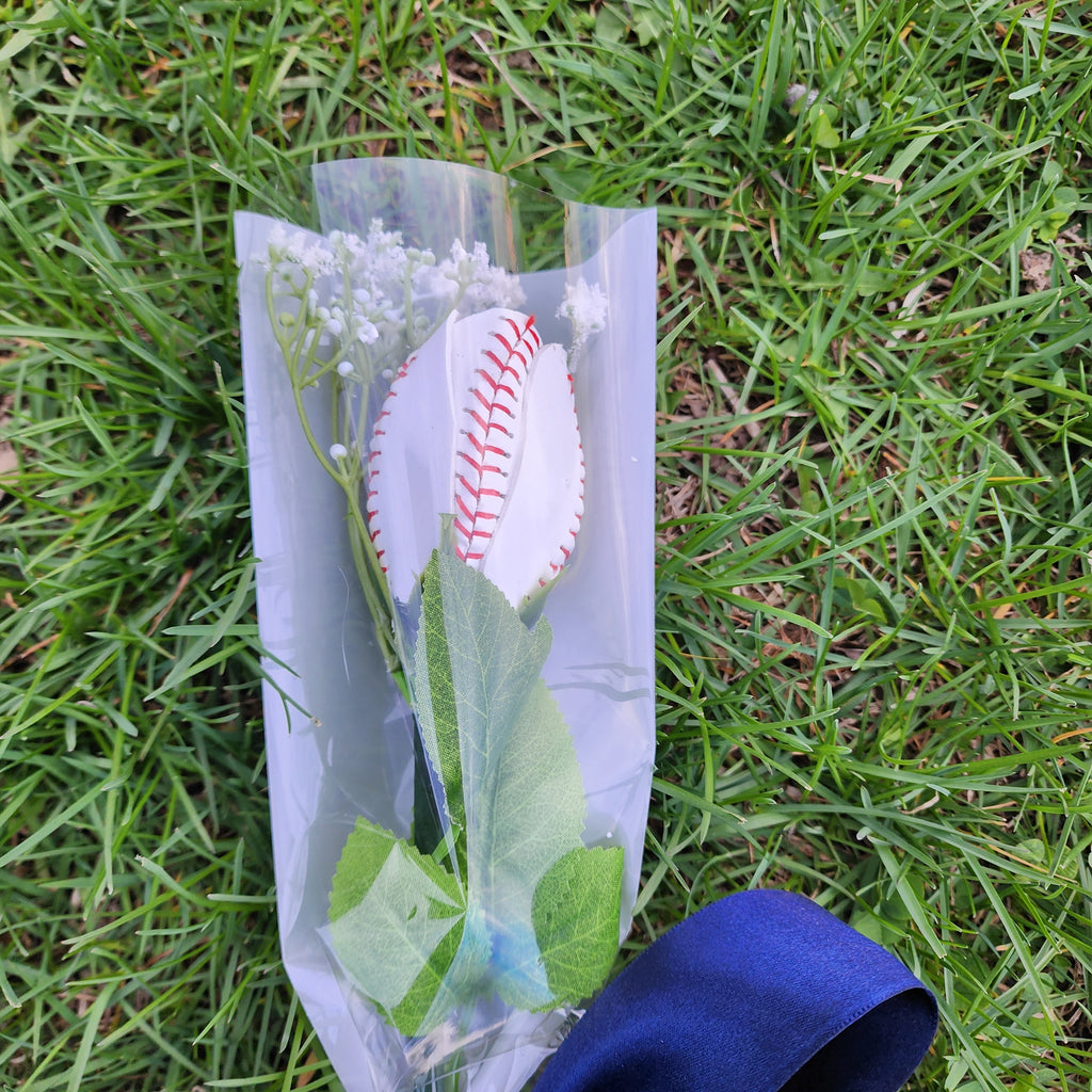 Sports ball Rose: Senior Night Gift, Keepsake with Custom Ribbon