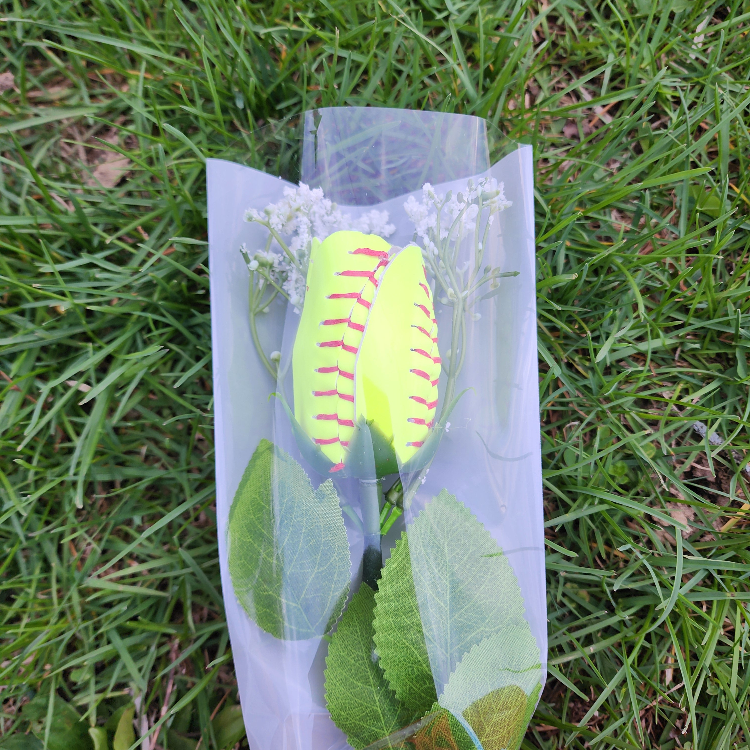 Sports ball Rose: Senior Night Gift, Keepsake with Custom Ribbon